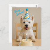 Happy Birthday Westie Birthday Card Postkarte (Vorne/Hinten)