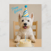 Happy Birthday Westie Birthday Card Postkarte (Vorderseite)