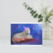 Happy Birthday Westie Postkarte (Stehend Vorderseite)