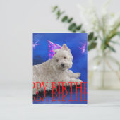 Happy Birthday Westie Postkarte (Stehend Vorderseite)