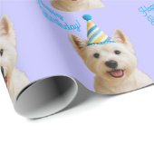 Happy Birthday Westie Wrapping Paper Geschenkpapier (Rolleneckpunkt)