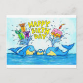 Happy Birthday Whales Postkarte (Vorderseite)