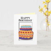 Happy Birthday Whimsical Cake Karte (Gelbe Blume)