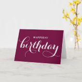 Happy Birthday Whimsical Calligraphy Card Karte (Gelbe Blume)