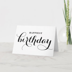 Happy Birthday Whimsical Calligraphy Card Karte