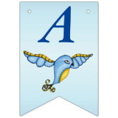 Happy Birthday Whimsical Flying Hübsch Bluebird Wimpelkette (Zweite Fahne)