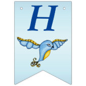 Happy Birthday Whimsical Flying Hübsch Bluebird Wimpelkette (Erste Fahne)