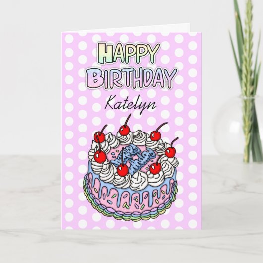 Happy Birthday | Whimsischer Cake Card Karte (Vorderseite)