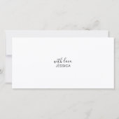 Happy Birthday White Black Modern Flat Card (Rückseite)