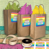 Happy Birthday White Cake Vibranred Icing Quadratischer Aufkleber