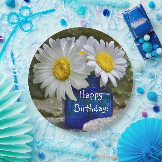 Happy Birthday White Daisy Pappteller (Party)