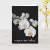 Happy Birthday White Orchid Karte (Gelbe Blume)