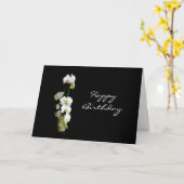 Happy Birthday White Orchids Karte (Gelbe Blume)