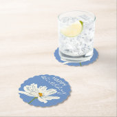 Happy Birthday White Summer Artistic Blume Untersetzer (Vor Ort)