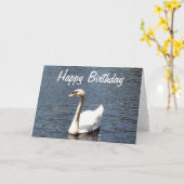 Happy Birthday white swan Karte (Gelbe Blume)