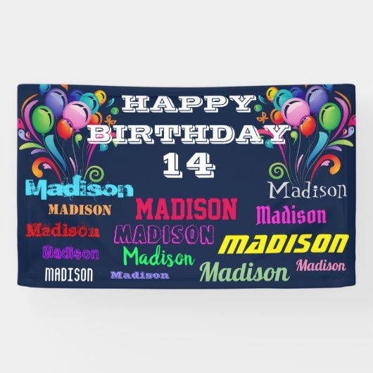 Happy Birthday Wiederholung Name Drive by Banner (Horizontal)