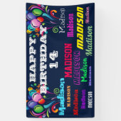 Happy Birthday Wiederholung Name Drive by Banner (Vertikal)