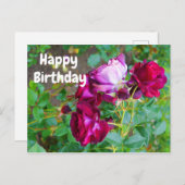 Happy Birthday Wild Blue Yonder Rose #1 Postkarte (Vorne/Hinten)