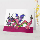 Happy Birthday Wild Dragon Beast Card Karte (Gelbe Blume)