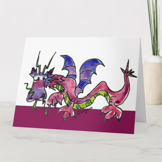 Happy Birthday Wild Dragon Beast Card Karte (Vorderseite)