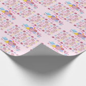 Happy Birthday Wild Flowers Garden Birds Pattern Geschenkpapier (Ecke)