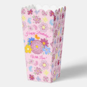 Happy Birthday Wild Flowers Garden Birds Pattern Geschenkschachtel (Rückseite)
