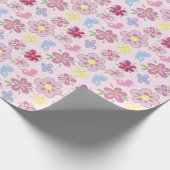 Happy Birthday Wild Flowers Garden Boho Pattern Geschenkpapier (Ecke)