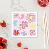 Happy Birthday Wild Flowers Garden Boho Pattern Serviette (Beispiel)