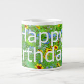 Happy Birthday Wildblume Jumbo Tasse (Vorderseite)