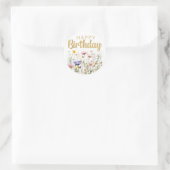 Happy Birthday Wildblume Simple Classic Sticker (Tasche)