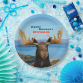 Happy Birthday Wildlife Moose Paper Plate Pappteller (Party)