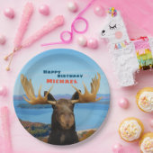 Happy Birthday Wildlife Moose Paper Plate Pappteller (Party)