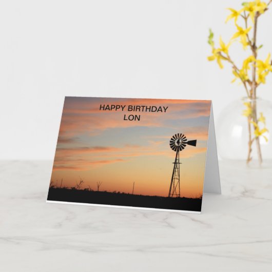 Happy Birthday Windmill SilhouetteCard Karte (Gelbe Blume)