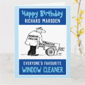 Happy Birthday Window Cleaner Karte (Gelbe Blume)