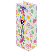 Happy Birthday Wine Geschenktüte Für Weinflaschen (Rückseite Schrägansicht)