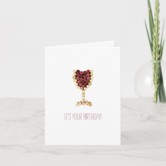 Happy Birthday Wine Karte (Vorderseite)