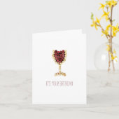 Happy Birthday Wine Karte (Gelbe Blume)