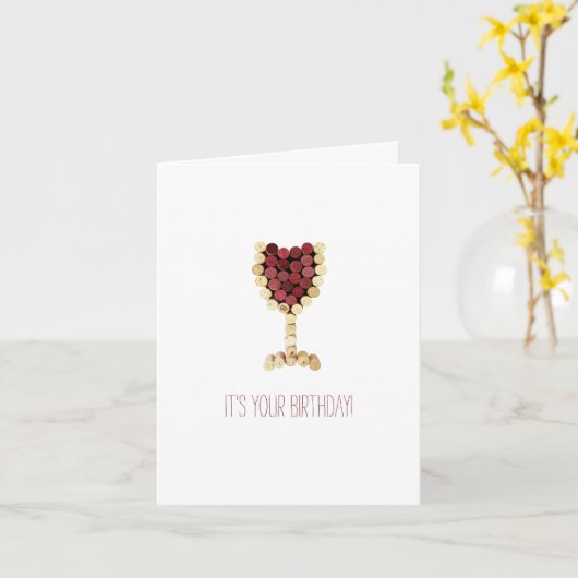 Happy Birthday Wine Karte (Gelbe Blume)