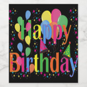 Happy Birthday Wine Lables Weinetikett (Einzelnes Label)