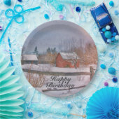 Happy Birthday Winter Scene Pappteller (Party)