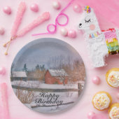 Happy Birthday Winter Scene Pappteller (Party)