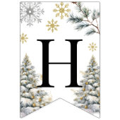 Happy Birthday Winter Wonderland Gold Wimpelkette (Zweite Fahne)