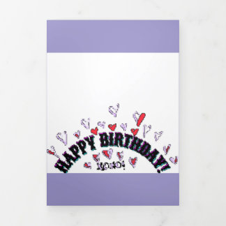 HAPPY BIRTHDAY WISH CARD PIXEL ART DREIFACH GEFALTETE EINLADUNG