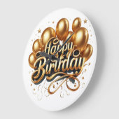 Happy Birthday wish Große Wanduhr (Winkel)