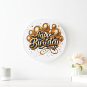 Happy Birthday wish Große Wanduhr (Zuhause)