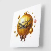 Happy Birthday wish Quadratische Wanduhr (Winkel)