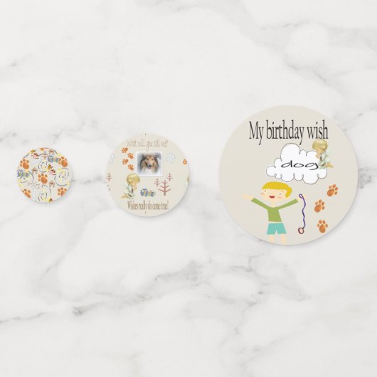 Happy Birthday Wishing for a Dog Konfetti (Rückseiten)