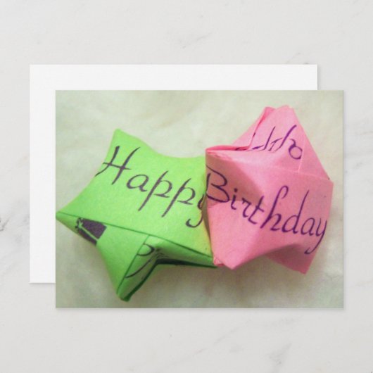 Happy Birthday Wishing Star Postcard Postkarte (Vorne/Hinten)