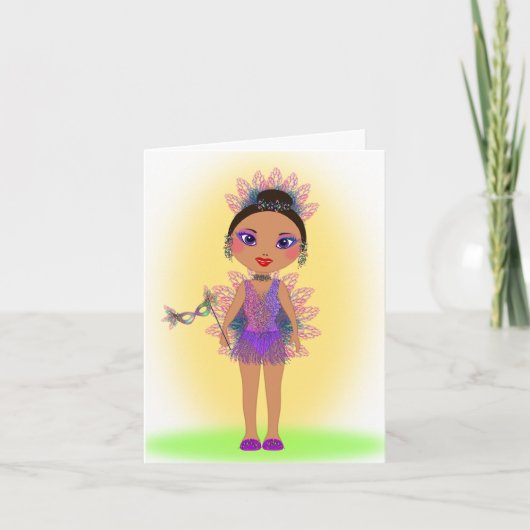 Happy Birthday with a Colorful Glittergirl Karte (Vorderseite)