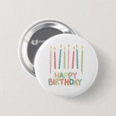 Happy Birthday with Candles Button (Vorne & Hinten)
